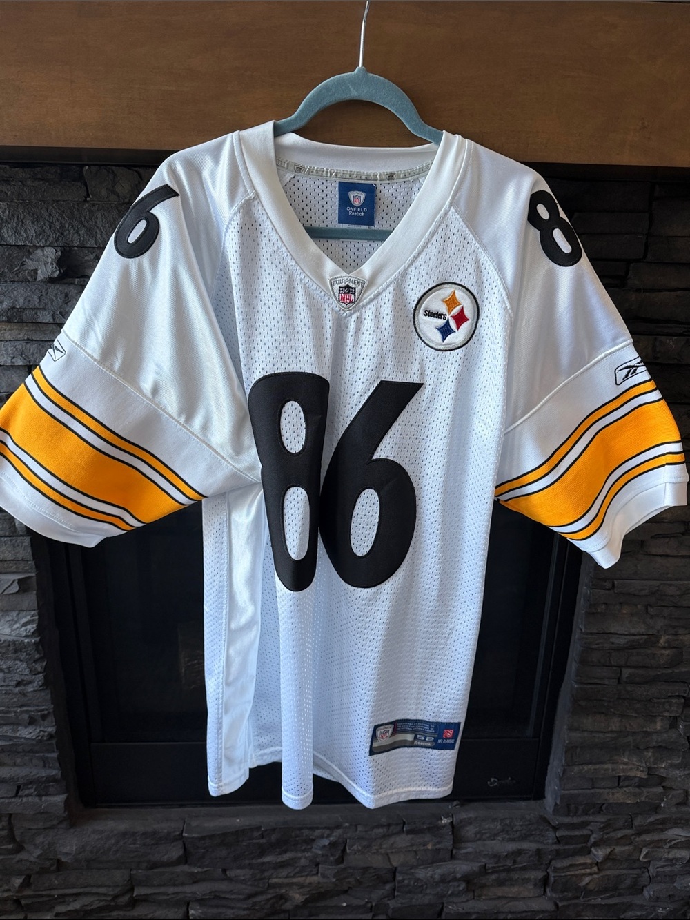 Reebok Pittsburgh Steelers White & Gold #86 Football Jersey